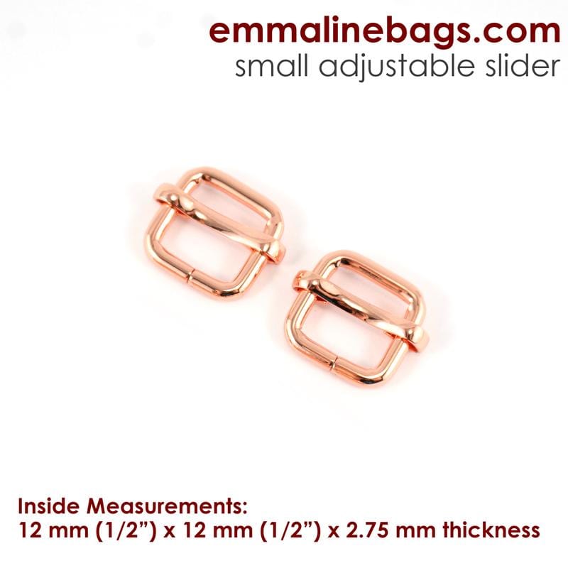 Kiwi Bagineers Sliders 1/2" (12mm) / Copper (Rose Gold) Adjustable Strap Sliders by Emmaline Bags
