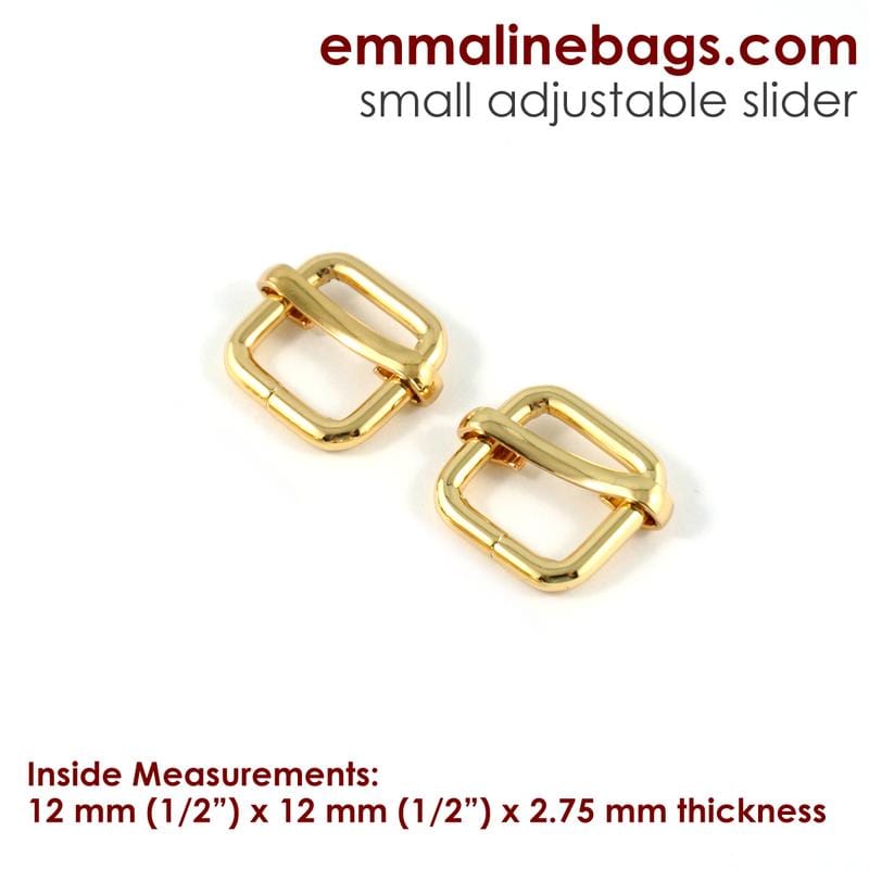 Kiwi Bagineers Sliders 1/2" (12mm) / Gold Adjustable Strap Sliders by Emmaline Bags