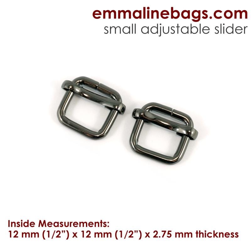 Kiwi Bagineers Sliders 1/2" (12mm) / Gunmetal Adjustable Strap Sliders by Emmaline Bags