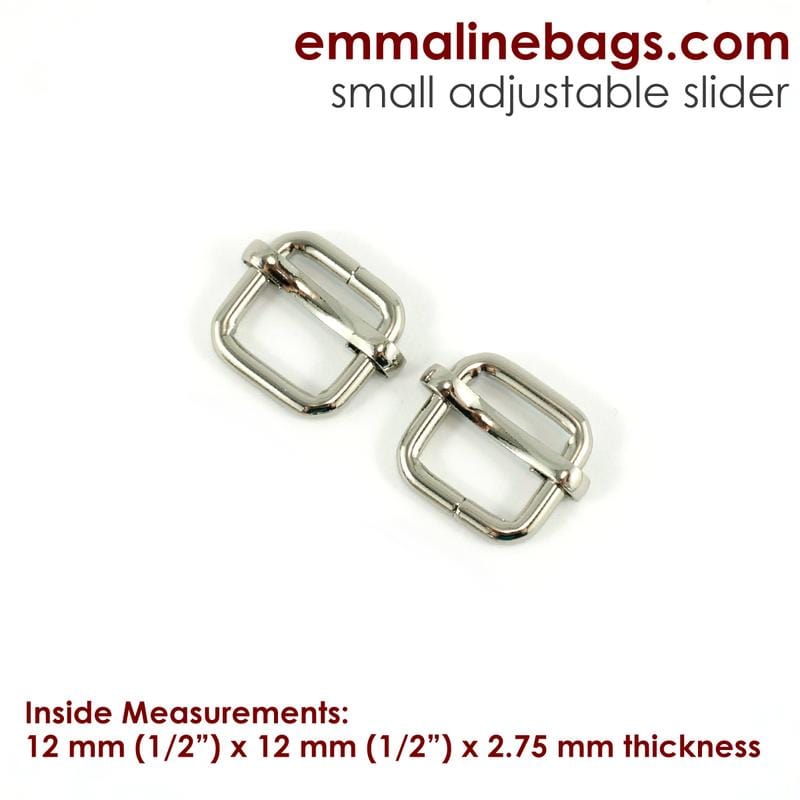 Kiwi Bagineers Sliders 1/2" (12mm) / Nickel Adjustable Strap Sliders by Emmaline Bags