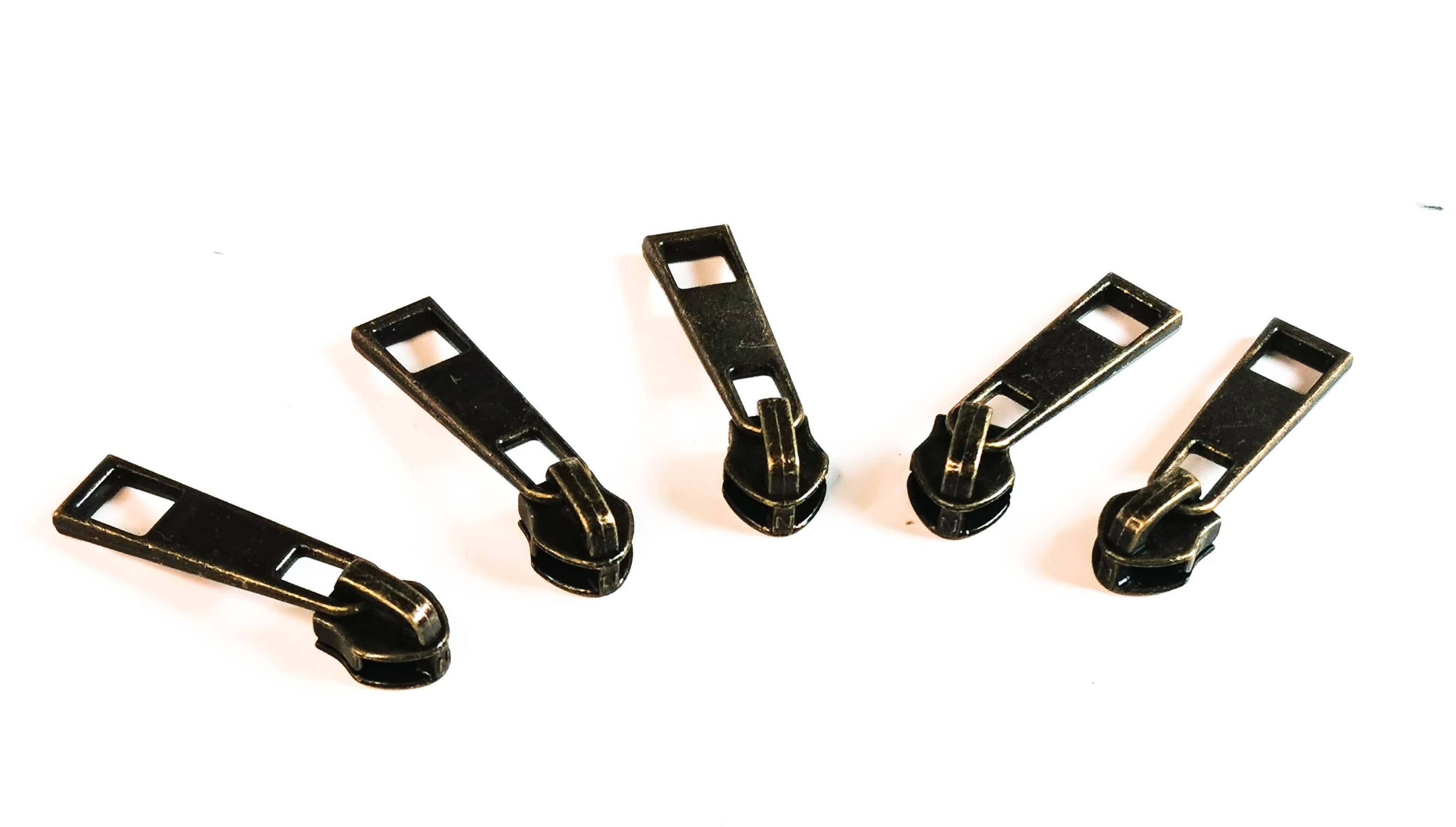 Zipper Pulls. For #5 Metallic Nylon Coil Zipper tape Pack of Five. By Kiwi Bagineers - Kiwi Bagineers