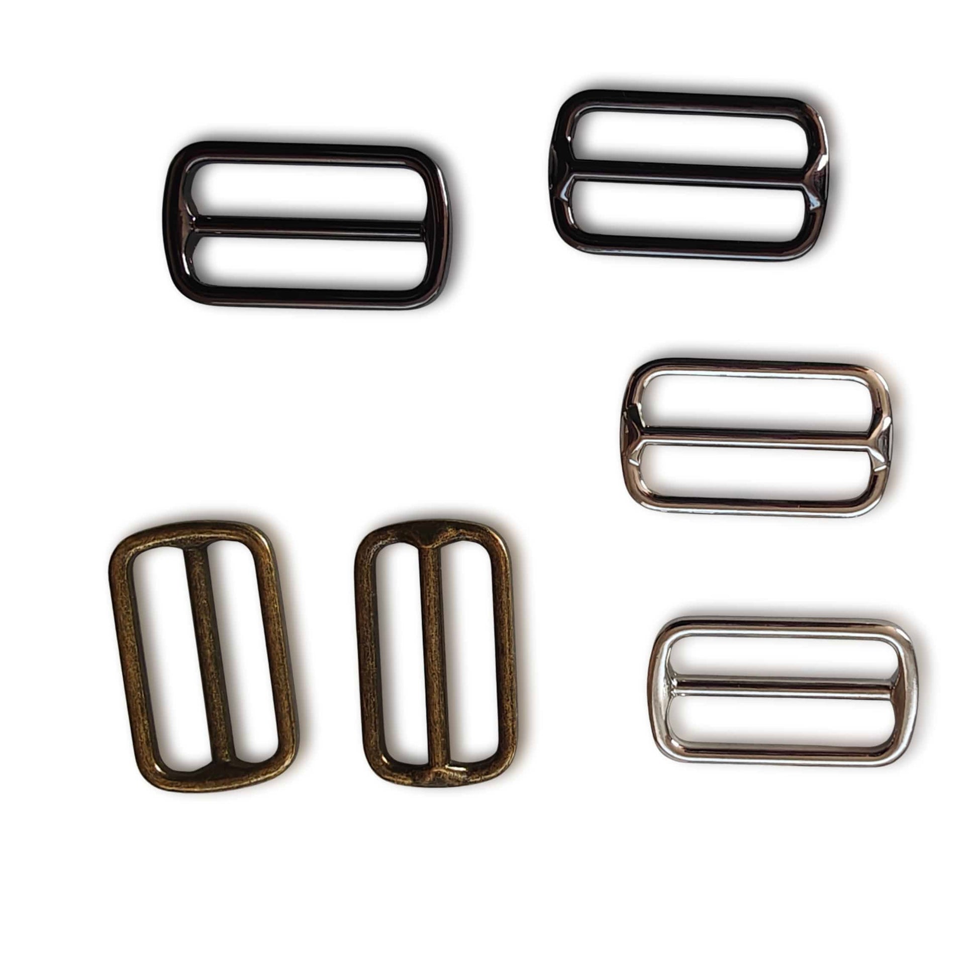 Kiwi Bagineers Sliders 1 1/2" (38mm) / Nickel Adjustable Strap Sliders – Raised Bar Style – for bags by Kiwi Bagineers