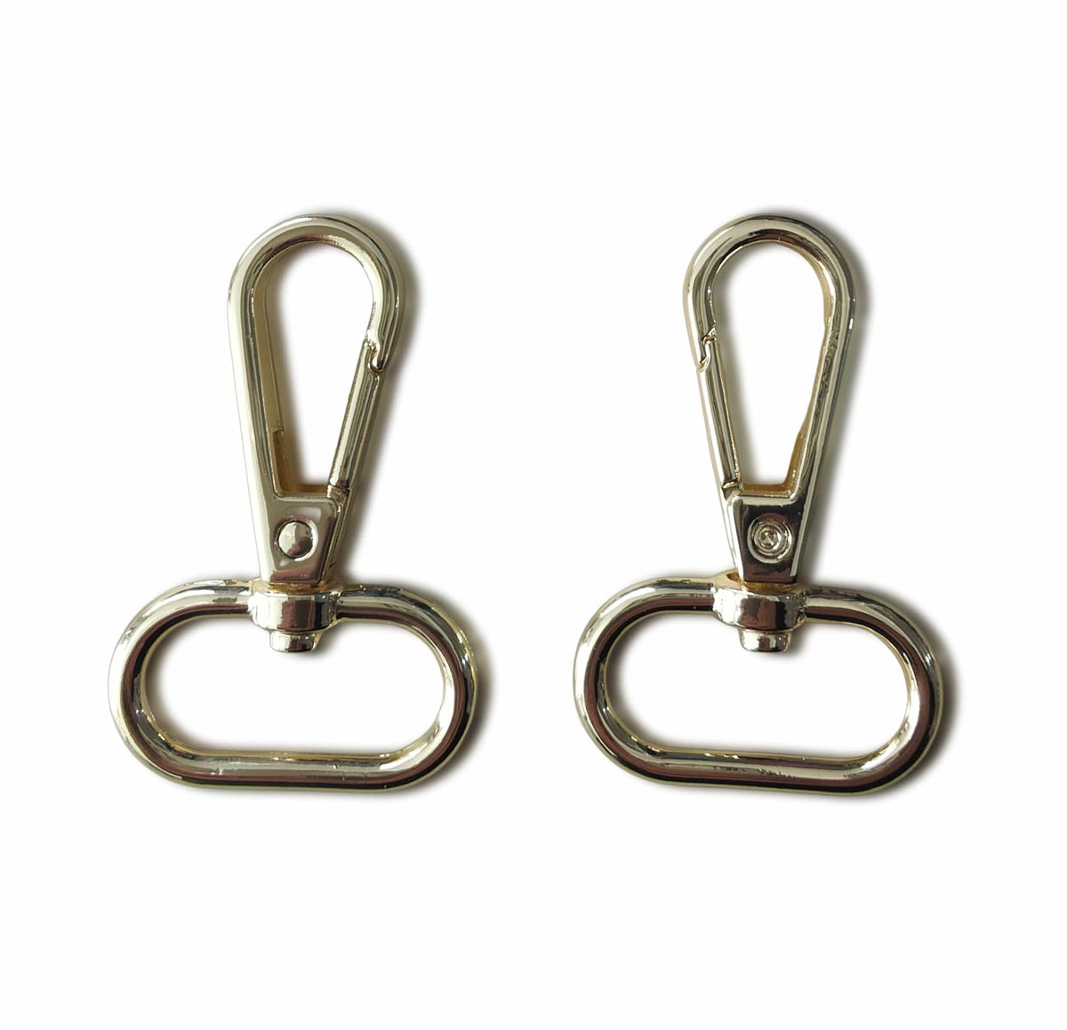 Kiwi Bagineers swivel-hook 1" (25mm) / Light Gold- Emmaline bags Swivel Snap Hooks for Bags. (Lobster Clasps) By Kiwi Bagineers.  Pack of 2.
