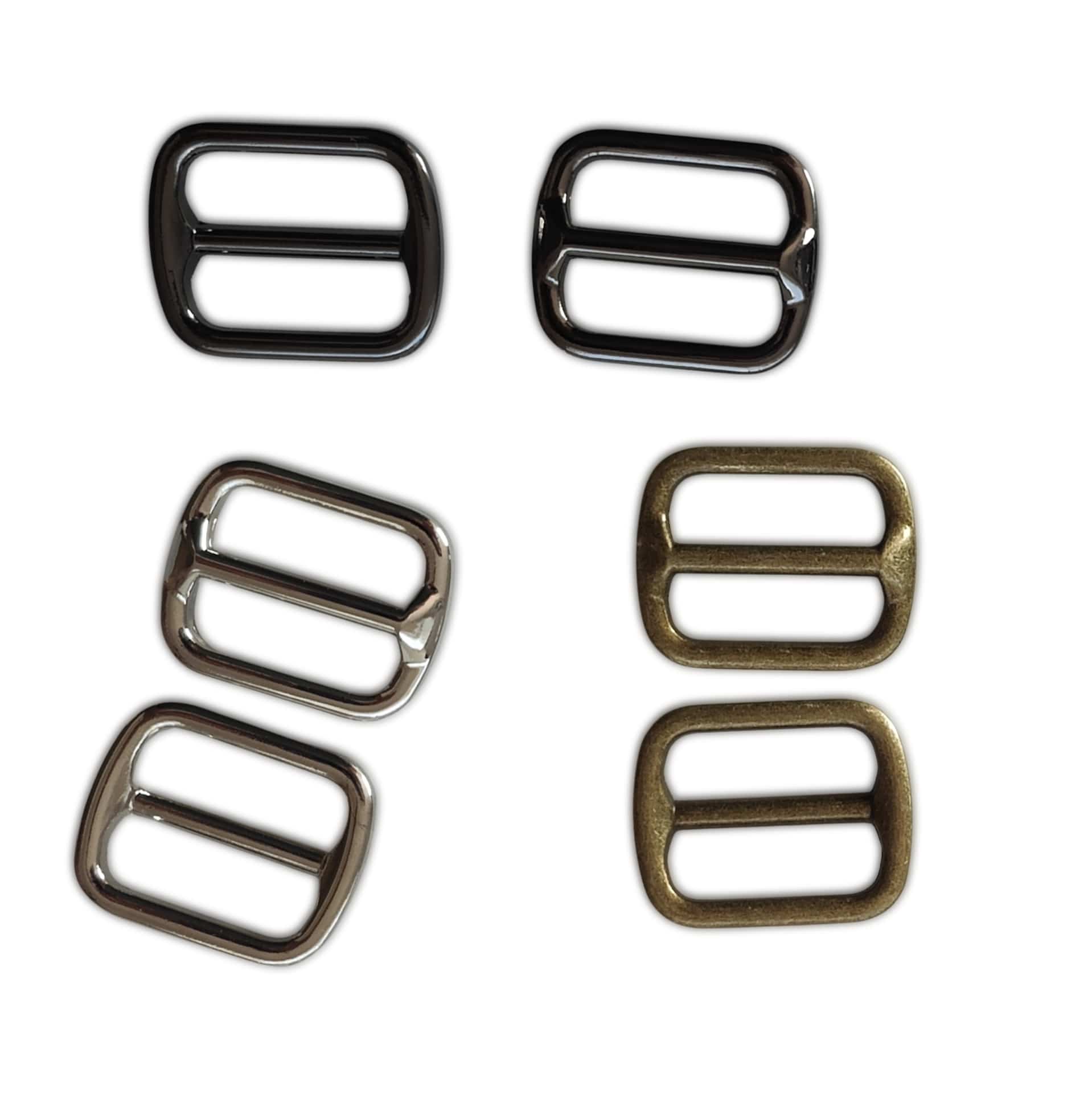 Kiwi Bagineers Sliders 1" (25mm) / Nickel Adjustable Strap Sliders – Raised Bar Style – for bags by Kiwi Bagineers