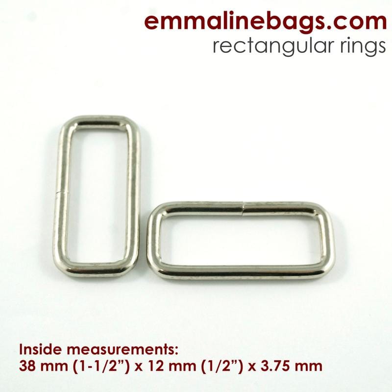 Kiwi Bagineers Ring 2" / Nickel Rectangular rings: (4 pack) 2"  Pack of 4 By Emmaline Bags