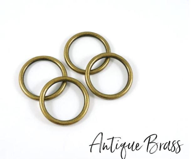 Kiwi Bagineers Antique Brass / 1" O Rings: 6 Finishes (4 Pack) By Emmaline Bags