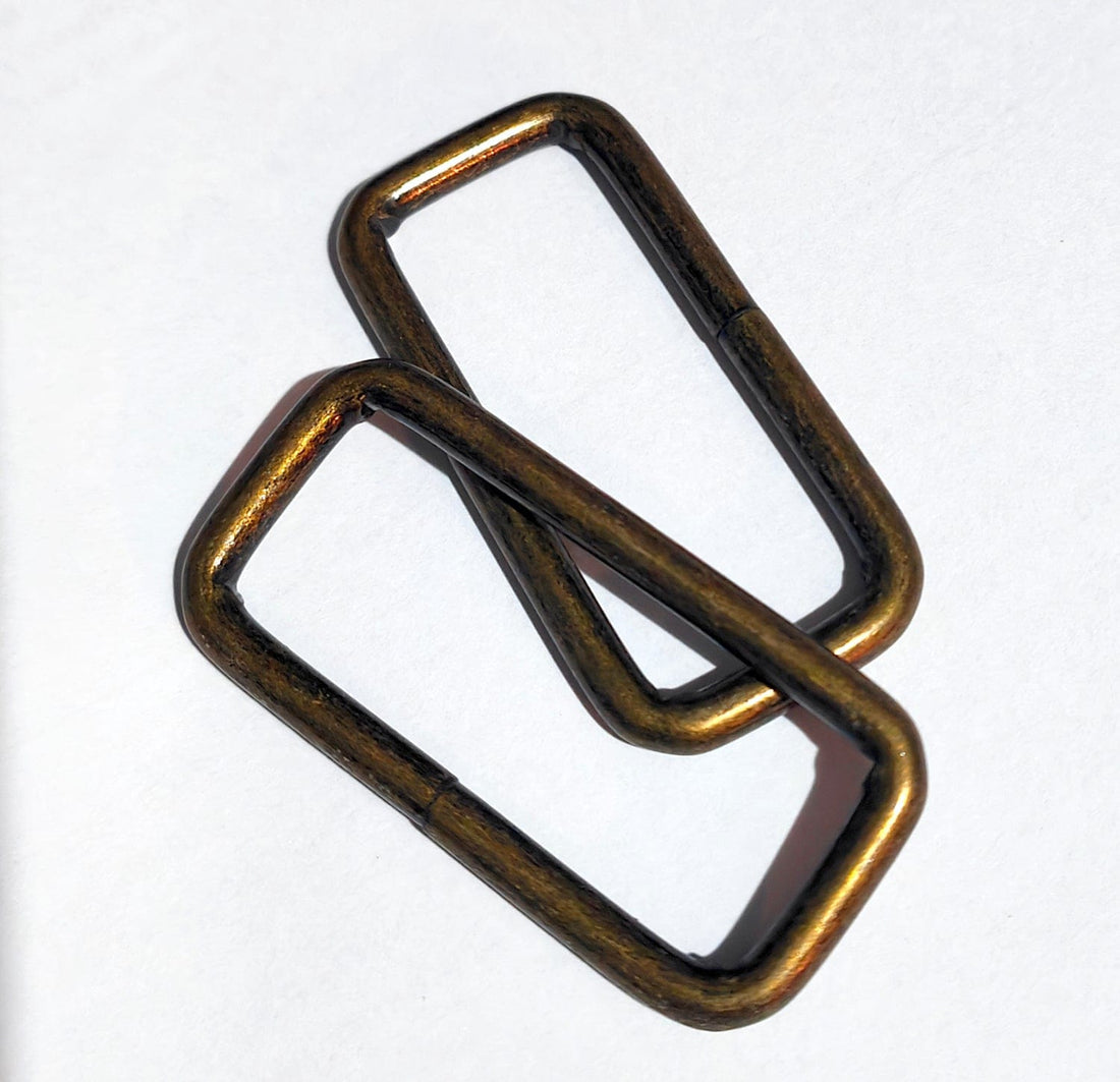 Kiwi Bagineers Ring Antique Brass Rectangular rings: (2 pack) 2"