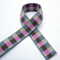 Kiwi Bagineers Webbing Beige / Grey / Pink Plaid Jacquard Webbing 25mm | 1