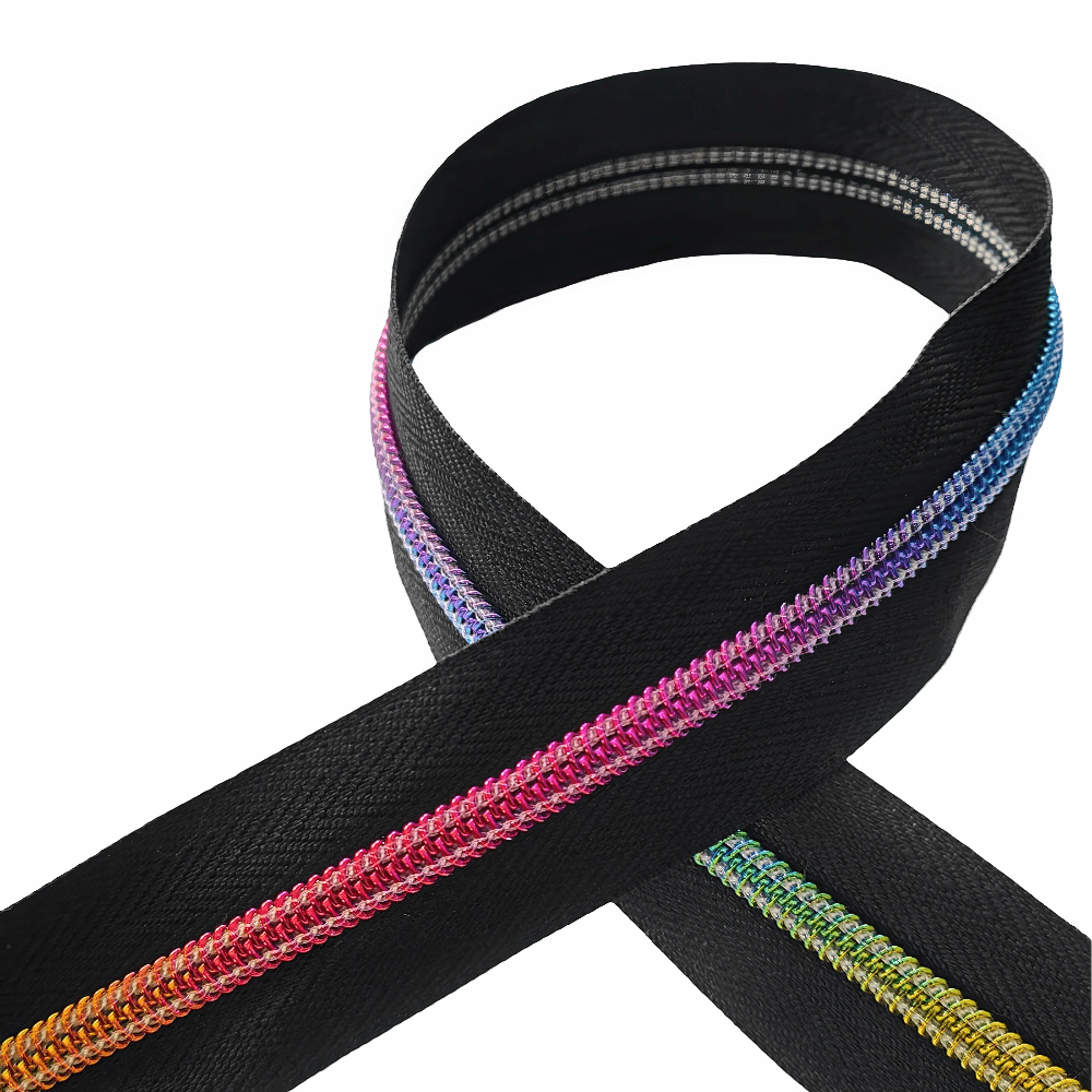 Kiwi Bagineers Black- Sliver Zipper for bag making by the metre #5- black or white