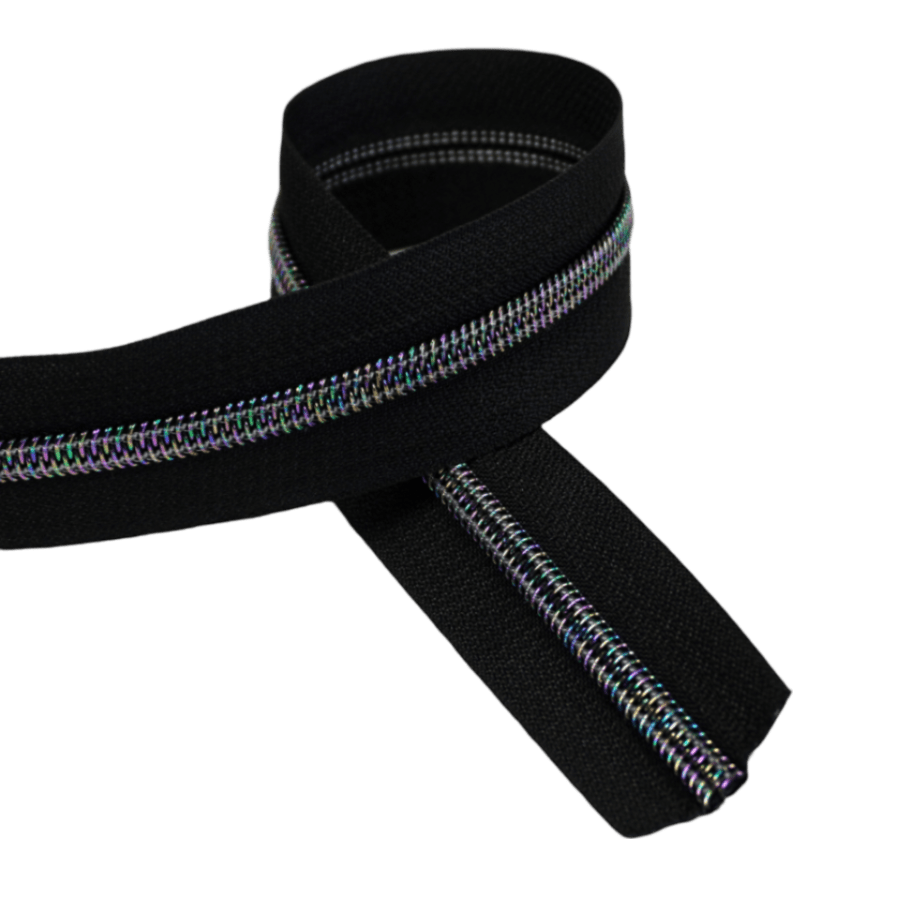 Kiwi Bagineers Zippers Green- Blk teeth #5 Zips for Bag Making – Colored Zipper Tape by the Metre