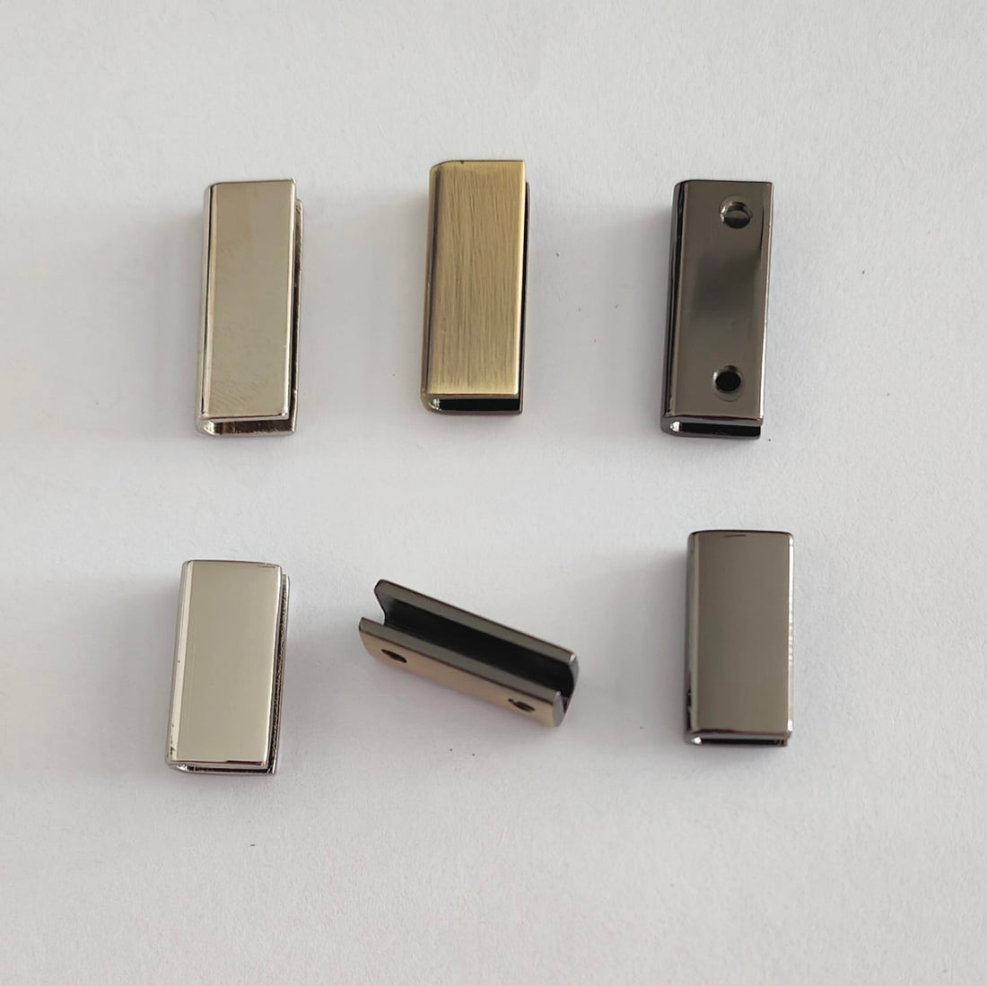 Kiwi Bagineers Trim Brushed Brass Rectangular Strap End Caps Four pack 1".