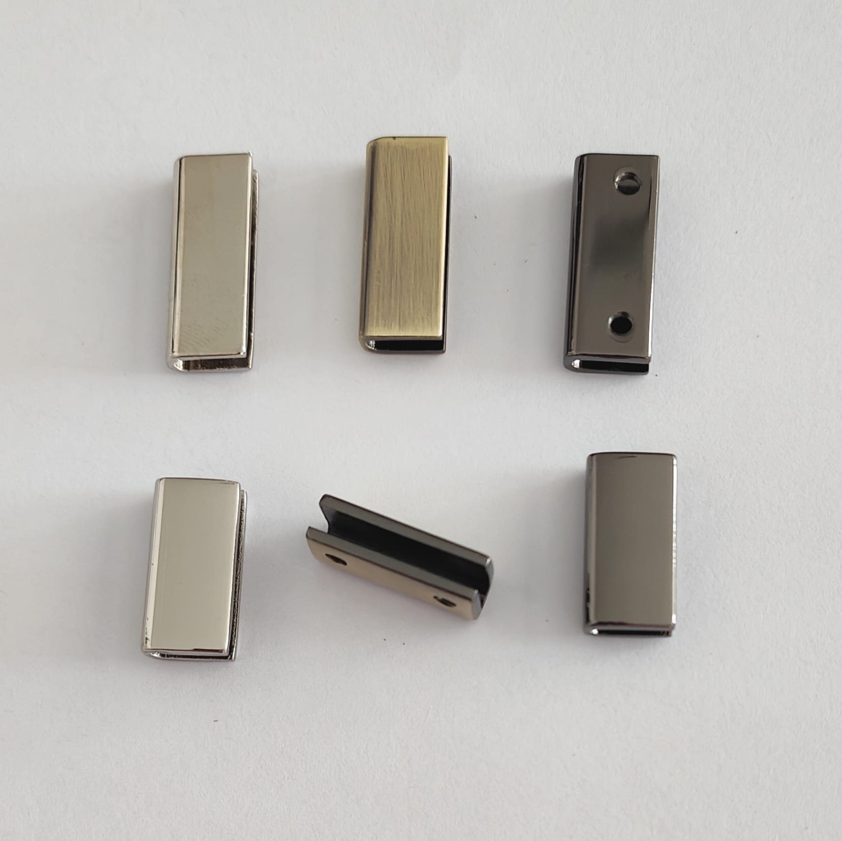 Kiwi Bagineers Trim Brushed Brass Rectangular Strap End Caps Four pack 1".