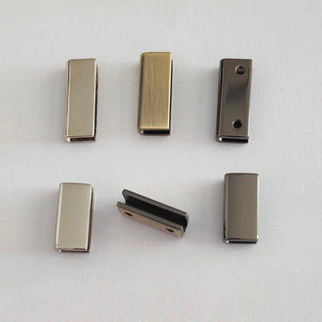 Kiwi Bagineers Trim Brushed Brass Rectangular Strap End Caps Four pack 1".