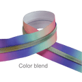 Kiwi Bagineers Zippers Color Blend- soft rainbow #5 Zips for Bag Making – Colorful Zipper Tape by the Metre