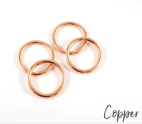 Kiwi Bagineers Copper/Rose Gold / 1" O Rings: 6 Finishes (4 Pack) By Emmaline Bags