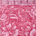 Kiwi Bagineers Fabric Embossed Floral Soft Water Resistant Canvas Fabric for Bag Making | 260gsm Polyester | Sold by Half Metre