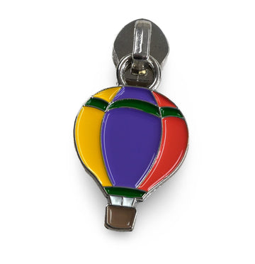 Kiwi Bagineers zipper pull Enamel Zipper pull for #5 Metallic Nylon Coil Zipper tape Hot air balloon