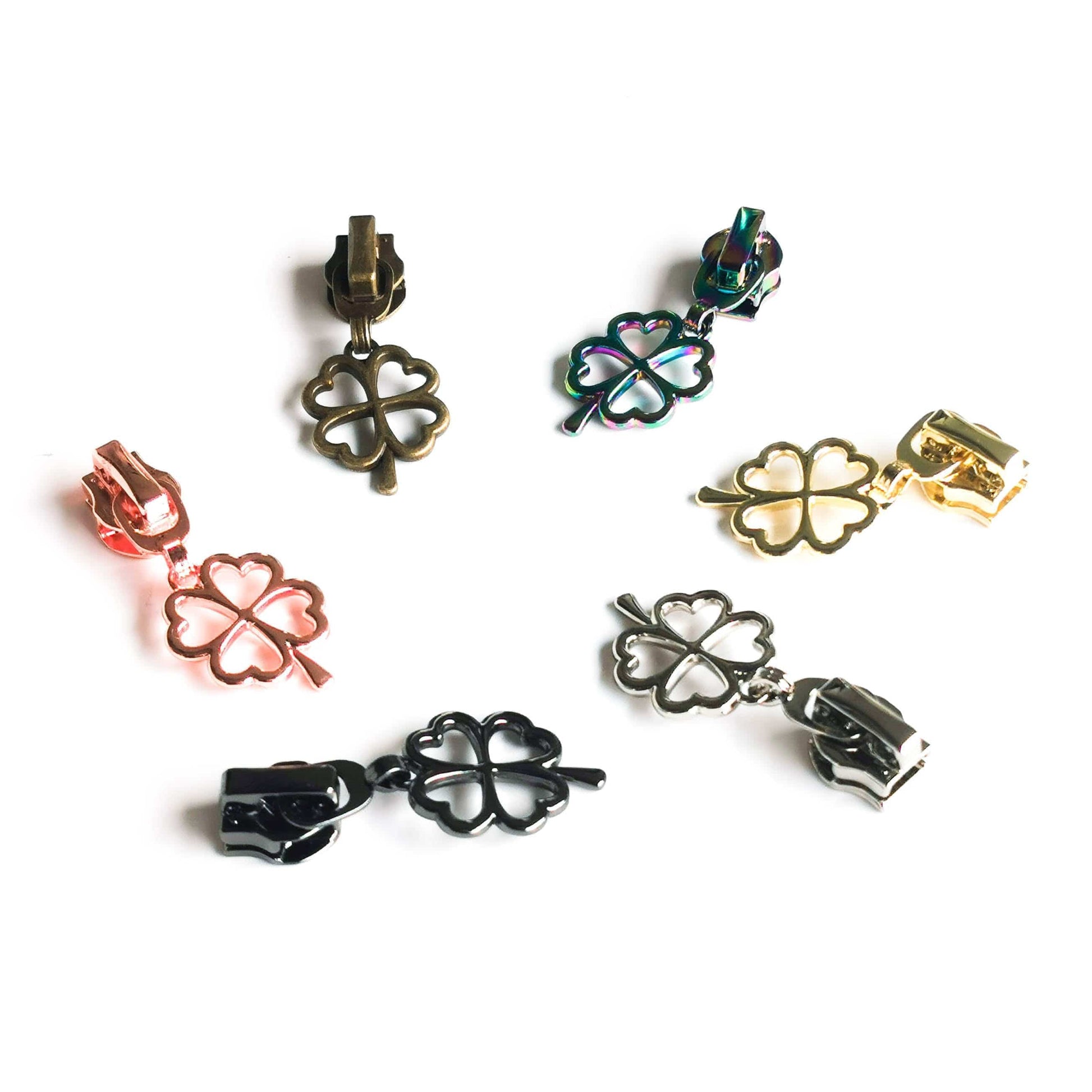 Four #5 Heart Zipper Pulls Nickel Four #5 Heart Zipper Pulls Nickel