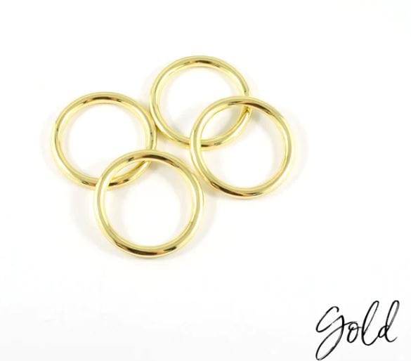Kiwi Bagineers Gold / 1" O Rings: 6 Finishes (4 Pack) By Emmaline Bags