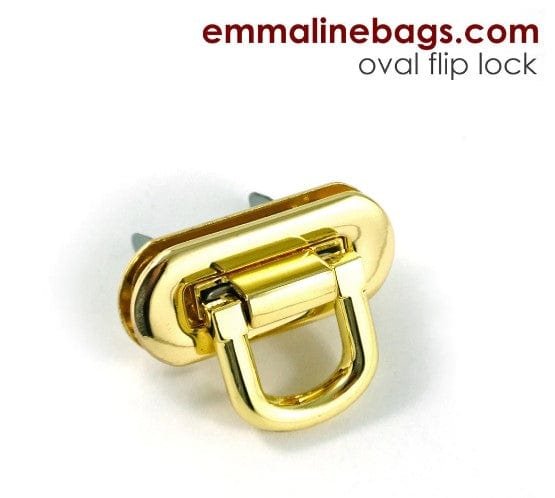 Kiwi Bagineers flip-lock Gold De-stash Oval Flip Lock - Emmaline Bags