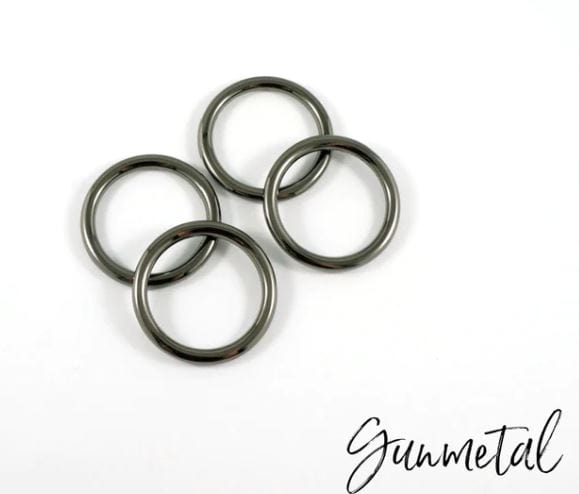 Kiwi Bagineers Gunmetal / 1" O Rings: 6 Finishes (4 Pack) By Emmaline Bags