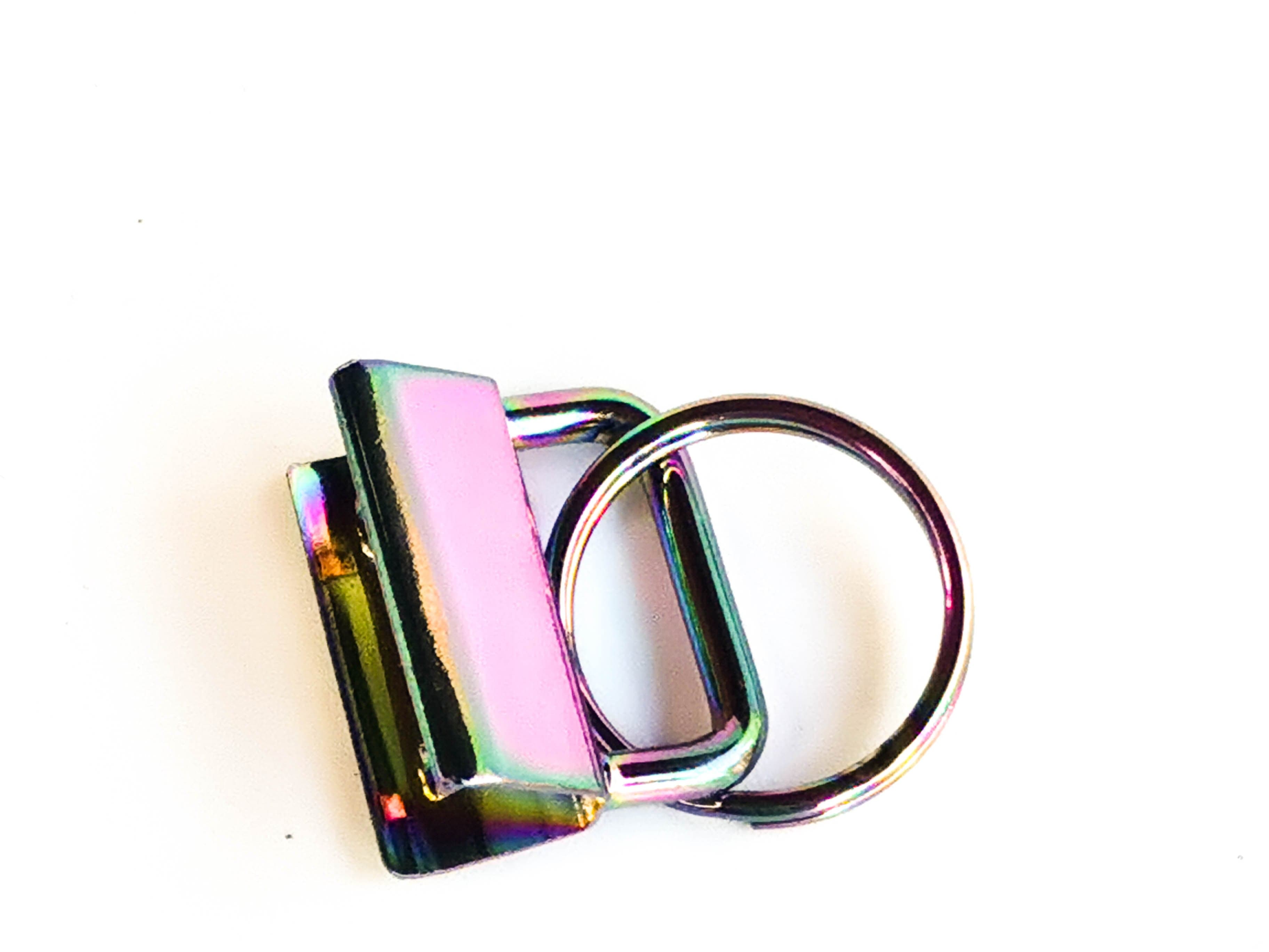 Kiwi Bagineers Iridescent Rainbow Key Chain Key Fob Hardware By Kiwi Bagineers. Pack of 3