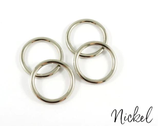 Kiwi Bagineers Nickel / 1" O Rings: 6 Finishes (4 Pack) By Emmaline Bags