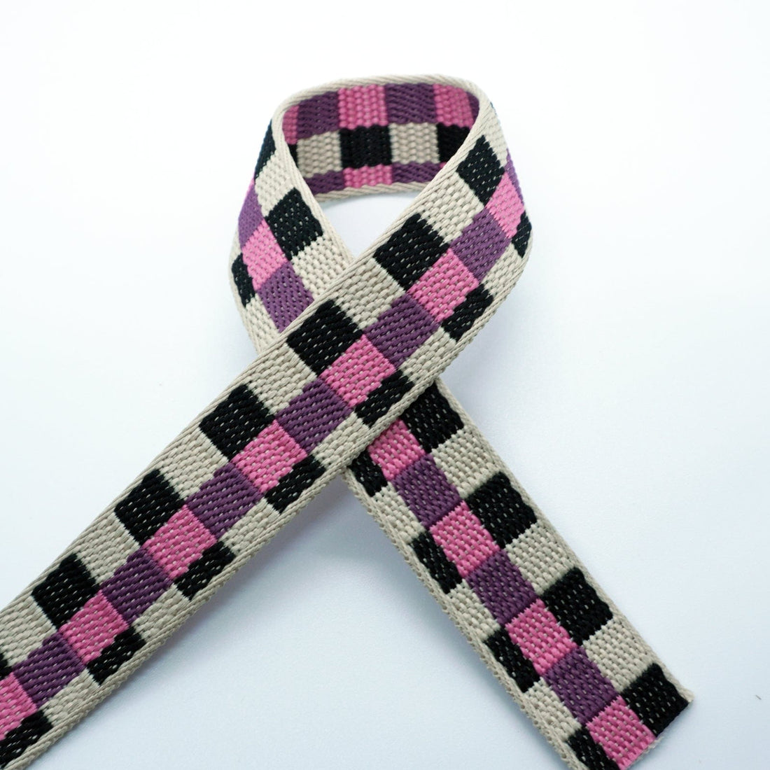 Kiwi Bagineers Webbing Plaid Jacquard Webbing 25mm | 1" Polyester Bag Strap Webbing | Sold per 0.5m