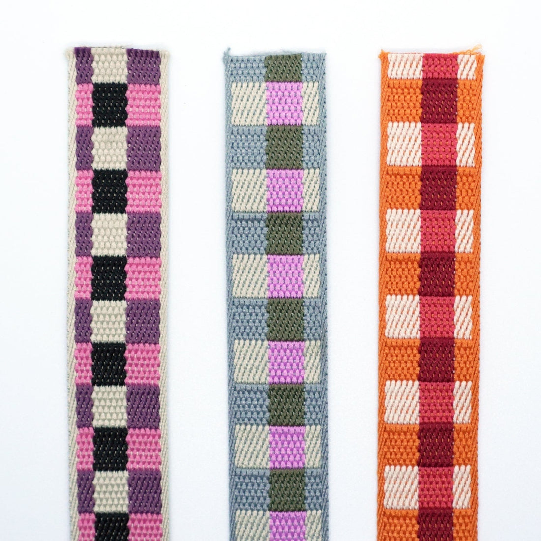 Kiwi Bagineers Webbing Plaid Jacquard Webbing 25mm | 1" Polyester Bag Strap Webbing | Sold per 0.5m