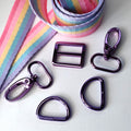 Kiwi Bagineers Strap hardware Strap Pack with Fun Webbing - Limited Purple hardware pack for making Bag straps.
