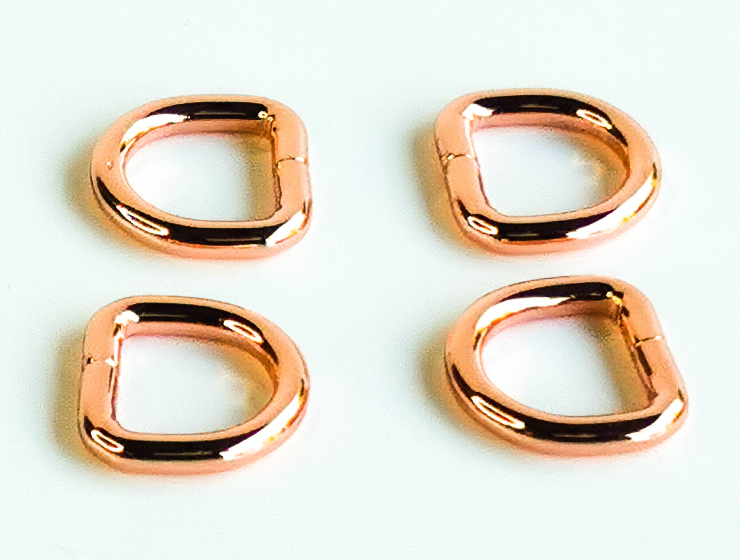 Kiwi Bagineers Ring 1/2" (13mm) / Copper (Rose Gold) D rings for bags.. Pack of 4. Kiwi Bagineers
