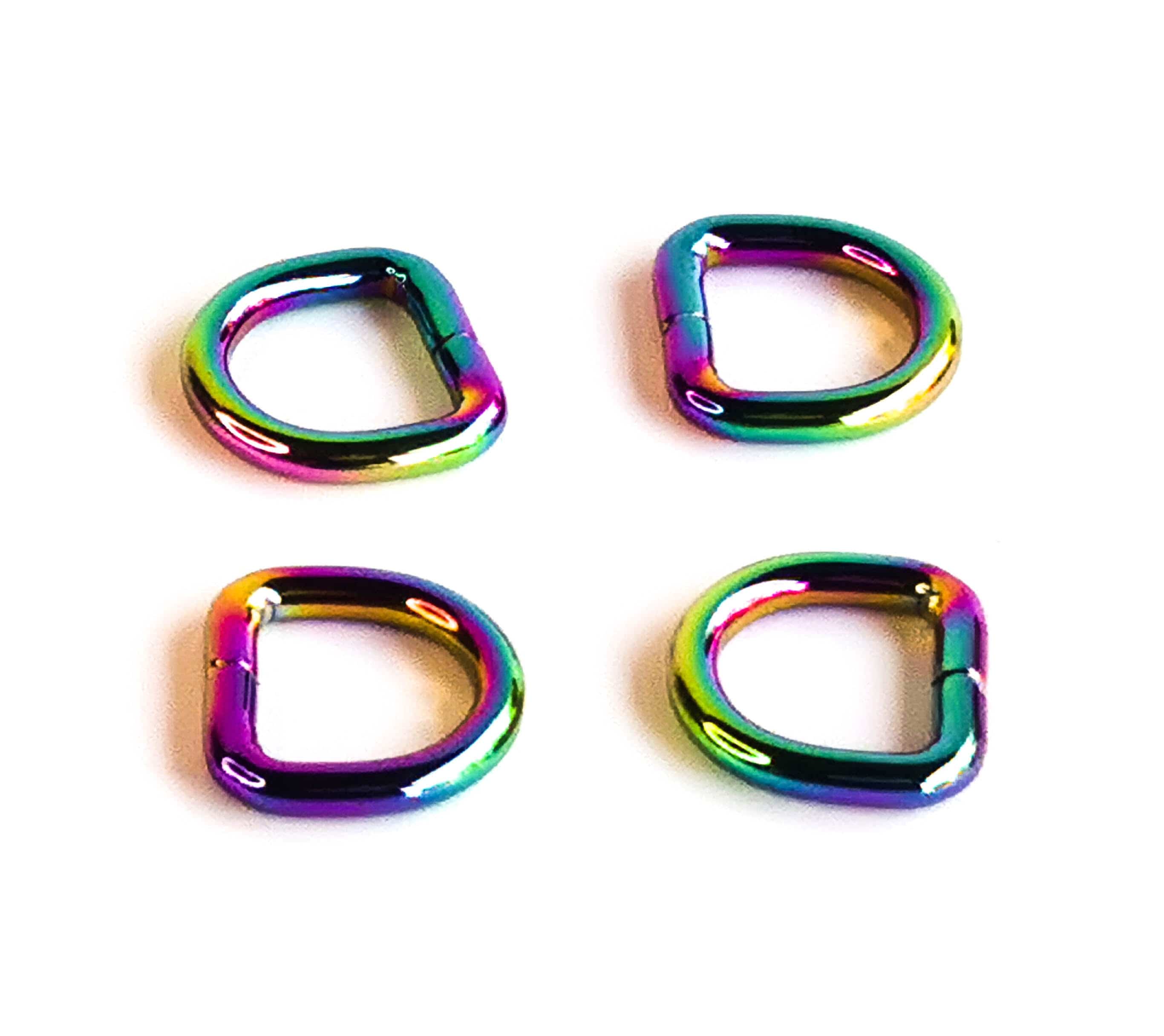 Kiwi Bagineers Ring 1/2" (13mm) / Rainbow D rings for bags.. Pack of 4. Kiwi Bagineers