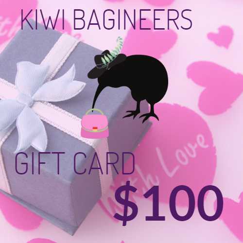Kiwi Bagineers Gift Card $100.00 Kiwi Bagineers Gift Card. From $25 to $150.