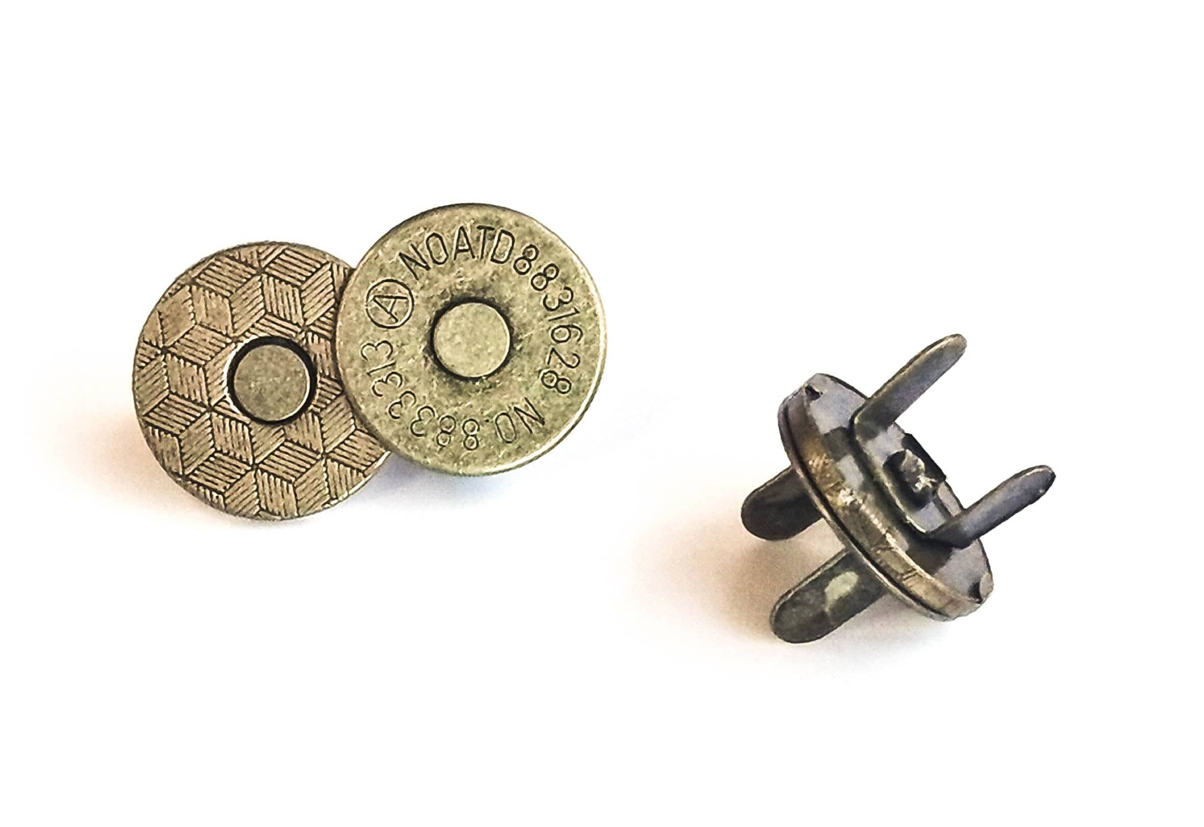 Kiwi Bagineers magnetic snap 18mm x 2mm Slimline / Antique Brass Metal Magnetic Snap Closures 18mm Slimline 2 pack By Kiwi Bagineers