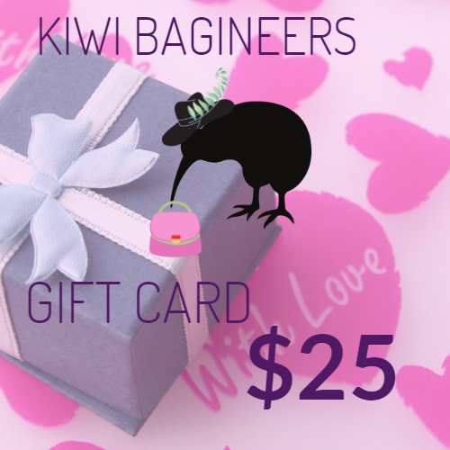 Kiwi Bagineers Gift Card $25.00 Kiwi Bagineers Gift Card. From $25 to $150.