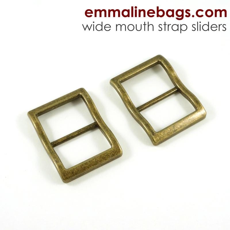 Wide mouth strap sliders - (extra wide) for thicker straps (2 pieces) by Emmaline Bags - Kiwi Bagineers