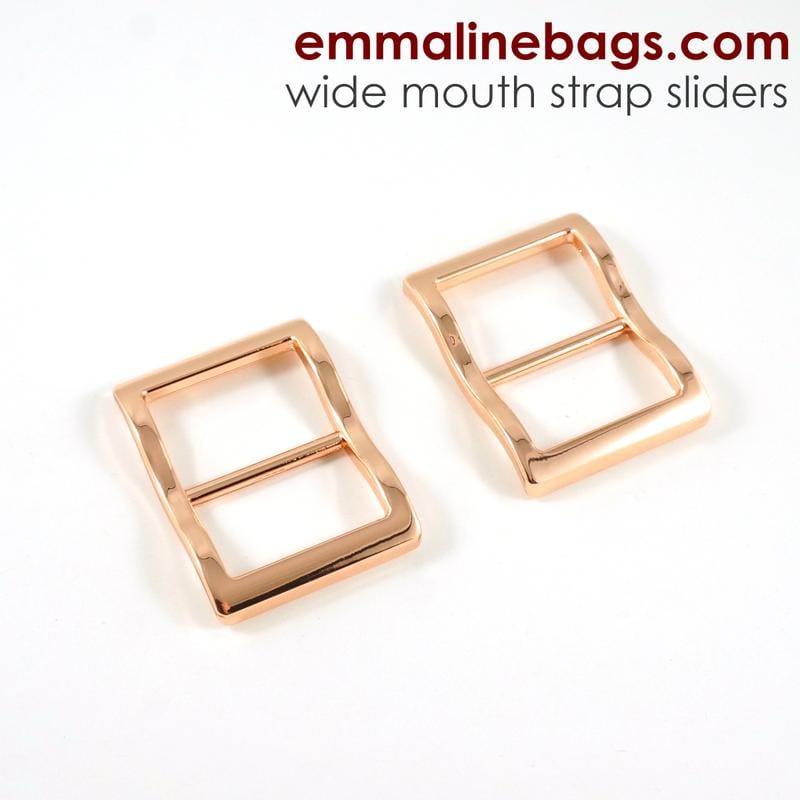 Wide mouth strap sliders - (extra wide) for thicker straps (2 pieces) by Emmaline Bags - Kiwi Bagineers