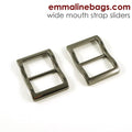 Wide mouth strap sliders - (extra wide) for thicker straps (2 pieces) by Emmaline Bags - Kiwi Bagineers