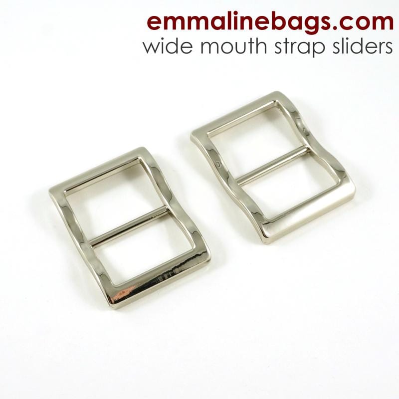 Wide mouth strap sliders - (extra wide) for thicker straps (2 pieces) by Emmaline Bags - Kiwi Bagineers