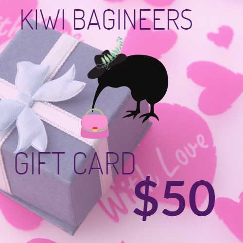 Kiwi Bagineers Gift Card $50.00 Kiwi Bagineers Gift Card. From $25 to $150.