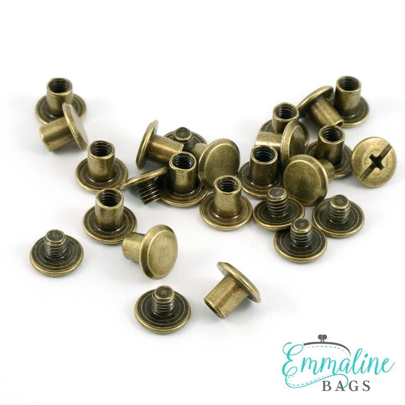 Chicago Screws: (50 Pack) Medium - 1/4" post (6 mm) By Emmaline Bags - Kiwi Bagineers