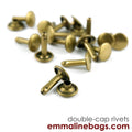 Double Cap Rivets - Large (9 mm Cap x 10 mm Post) / (50 Pack) By Emmaline Bags - Kiwi Bagineers