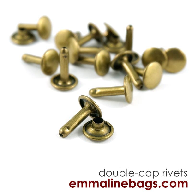 Double Cap Rivets - X-Large (9 mm Cap x 12 mm Post)(50 Pack) By Emmaline Bags - Kiwi Bagineers