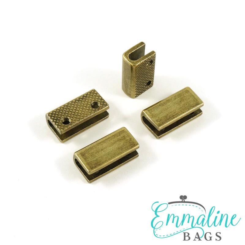 Rectangular Strap End Caps 3/4" Wide. Four-pack. By Emmaline Bags - Kiwi Bagineers