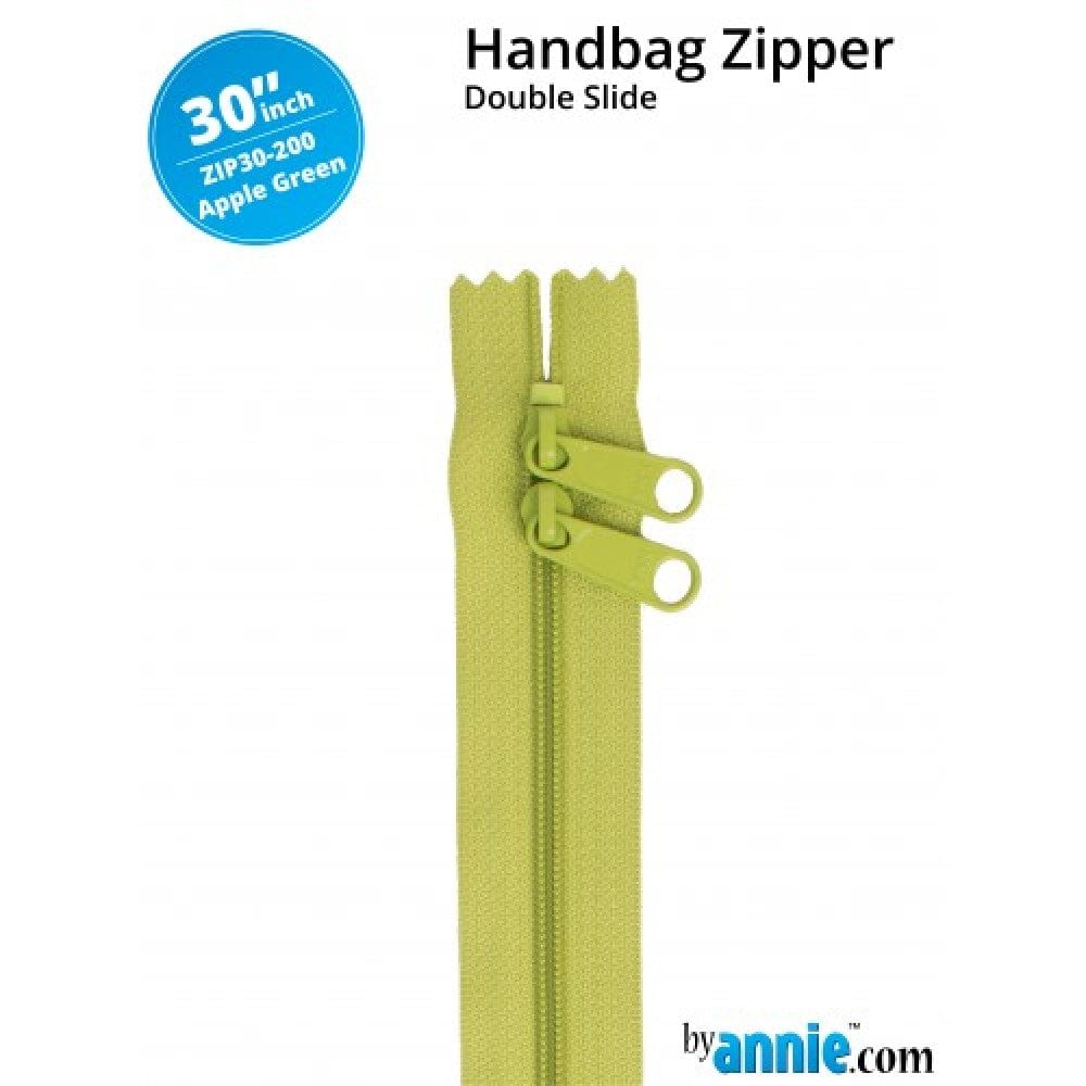 Kiwi Bagineers Zipper Apple Green ByAnnie bag Zipper size #4.5 with two pulls 30"