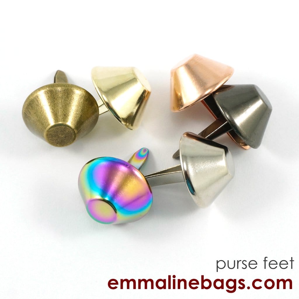 Bucket Purse Feet: 3/4" (18 mm) (6 pack) By Emmaline Bags - Kiwi Bagineers