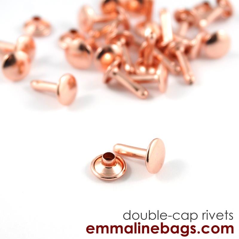 Double Cap Rivets - Large (9 mm Cap x 10 mm Post) / (50 Pack) By Emmaline Bags - Kiwi Bagineers