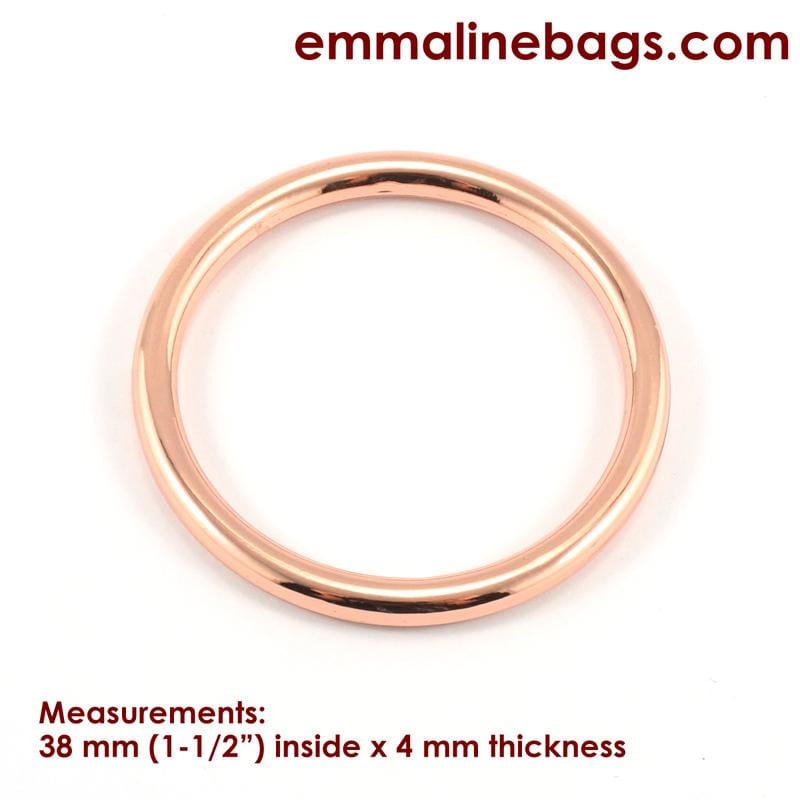O Rings: 1-1/2" (38 mm) x 4mm in 5 Finishes (4 Pack) By Emmaline Bags - Kiwi Bagineers