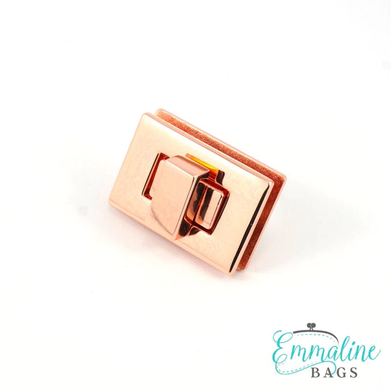 Kiwi Bagineers lock Copper (Rose Gold) Small Rectangular Bag Lock By Emmaline Bags