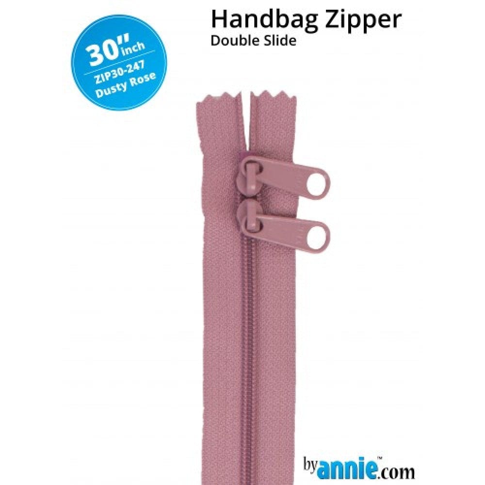 Kiwi Bagineers Zipper Dusty Rose ByAnnie bag Zipper size #4.5 with two pulls 30"
